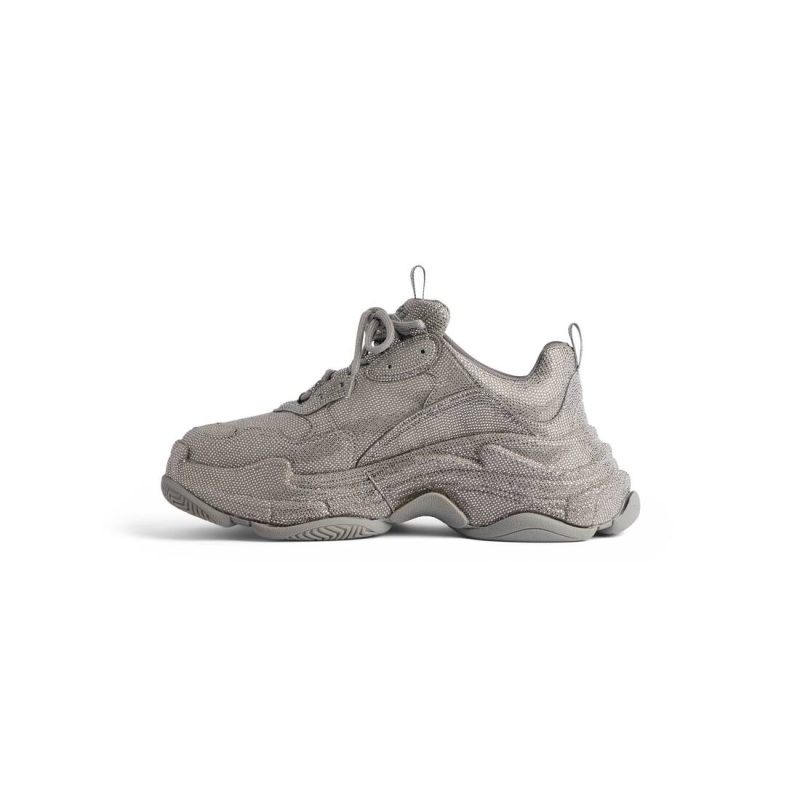 Mens Triple S Sneaker With Rhinestones  in Dark Grey - Image 5