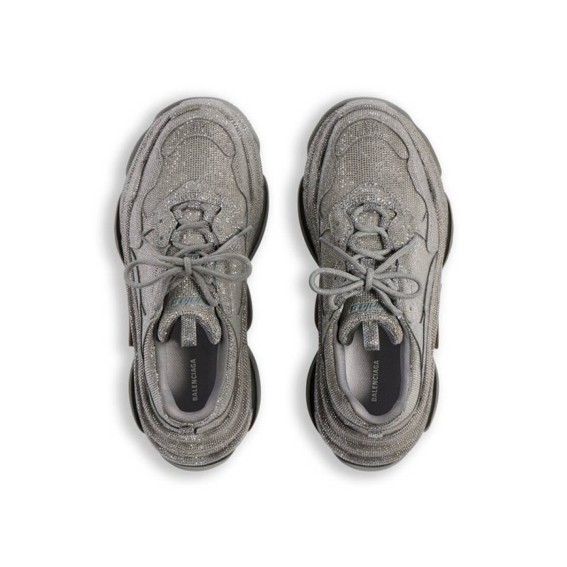 Mens Triple S Sneaker With Rhinestones  in Dark Grey - Image 7