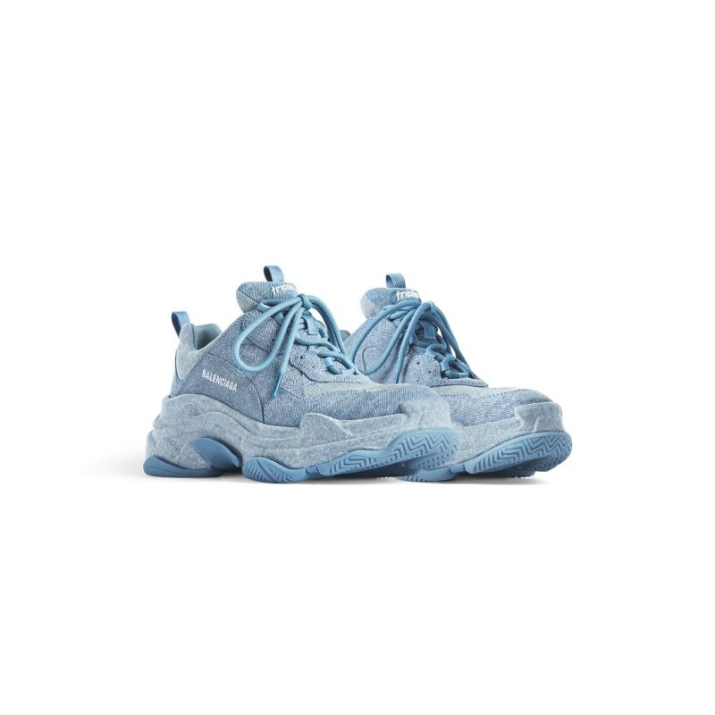 Mens Triple S Sneaker Denim  in Blue - Image 2
