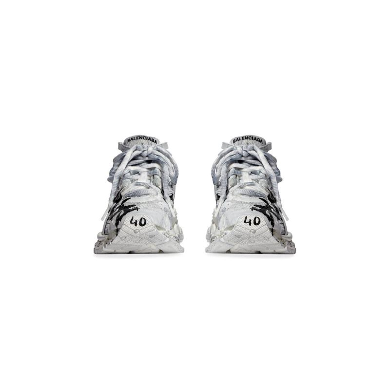 Womens Runner Graffiti Sneaker in White - Image 4