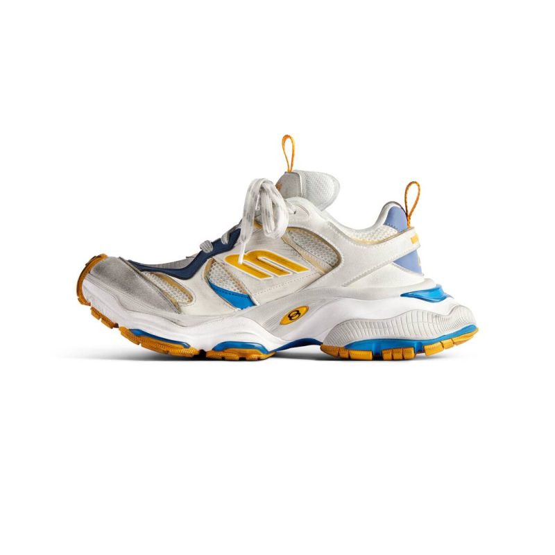 Mens Cargo Sneaker  in White/grey/orange/blue - Image 5