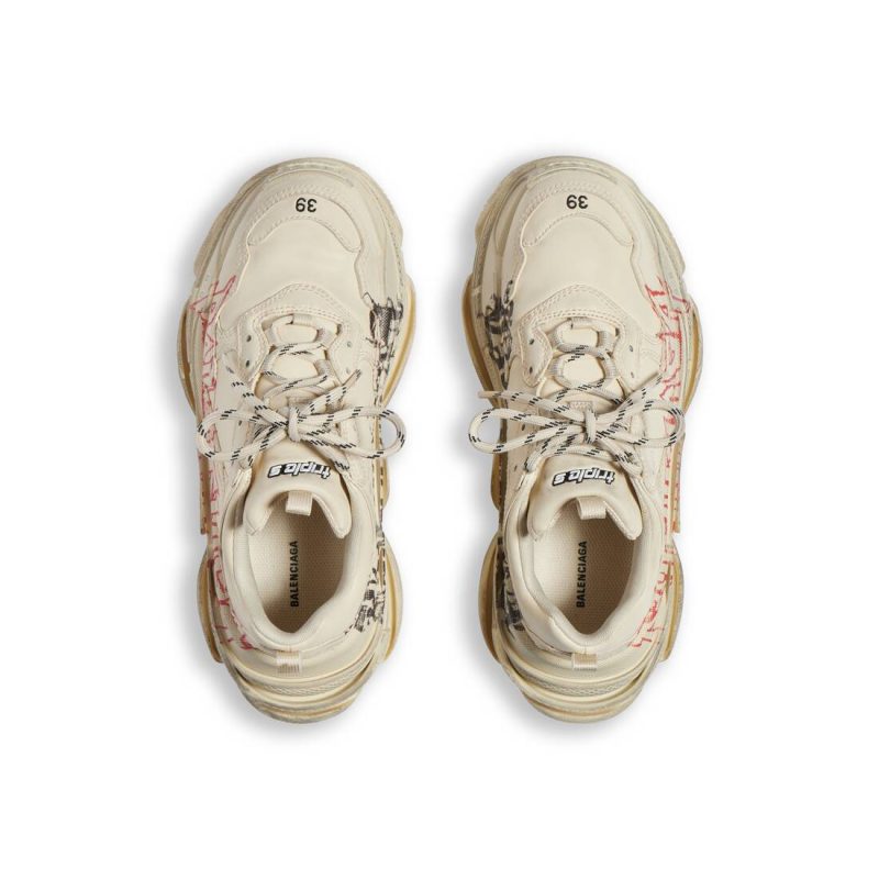 Womens Triple S Sneaker Diy Metal  in White/red/black - Image 7