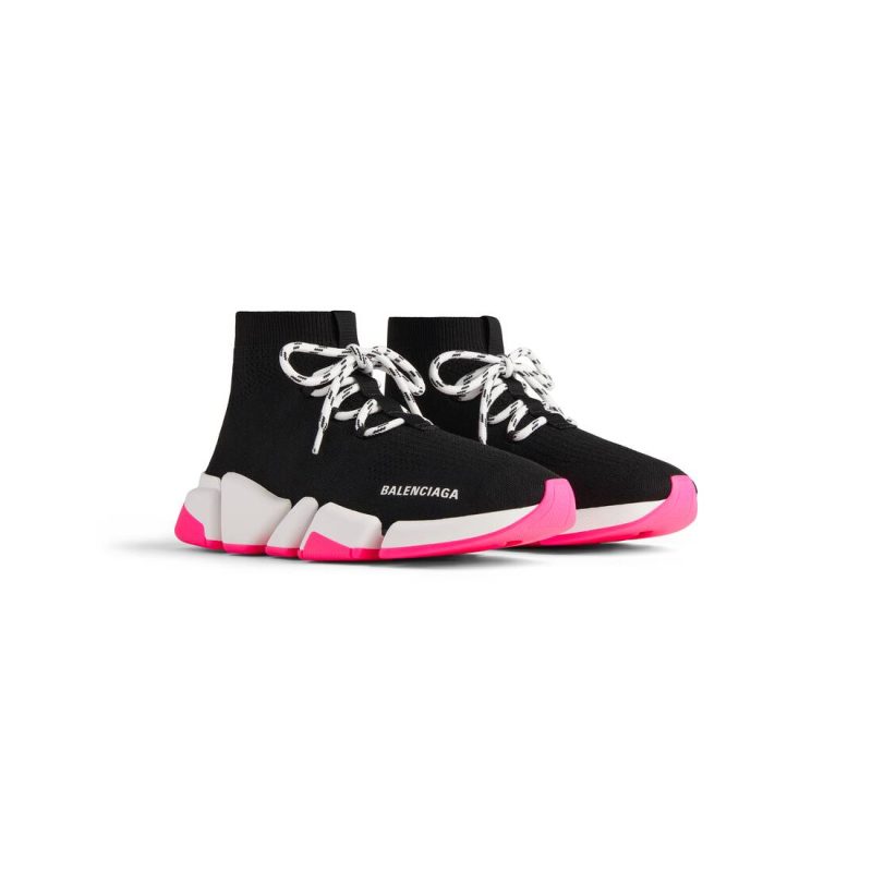 Womens Speed 2.0 Lace-up Recycled Knit Sneaker  in Black - Image 2