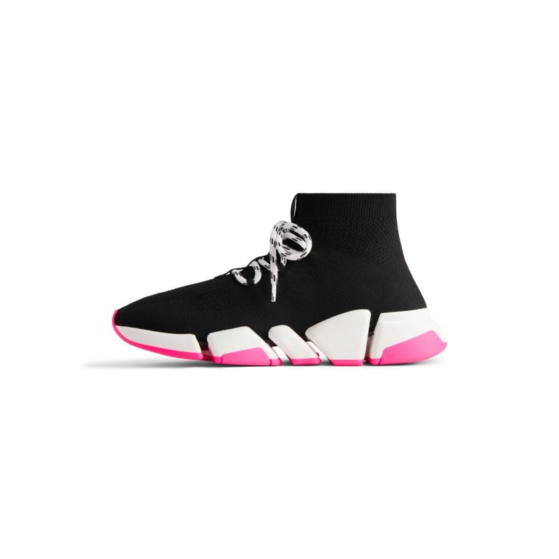 Womens Speed 2.0 Lace-up Recycled Knit Sneaker  in Black - Image 5