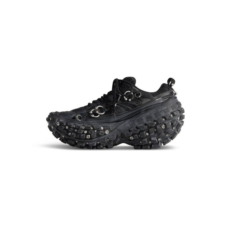 Womens Bouncer Screw Sneaker With Piercings  in Black - Image 5
