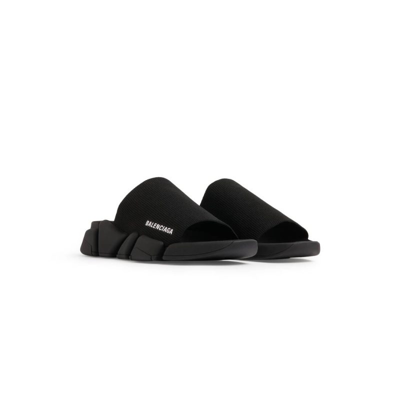 Mens Speed 2.0 Recycled Knit Slide Sandal in Black - Image 2