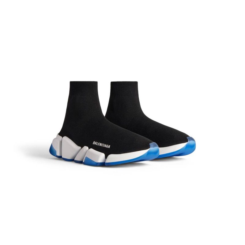 Mens Speed 2.0 Clear Sole Recycled Knit Sneaker in Black - Image 2