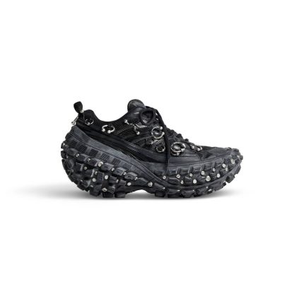 Mens Bouncer Screw Sneaker With Piercings  in Black