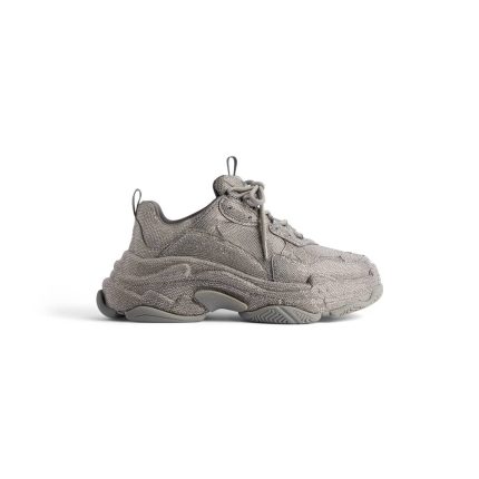 Womens Triple S Sneaker With Rhinestones  in Dark Grey