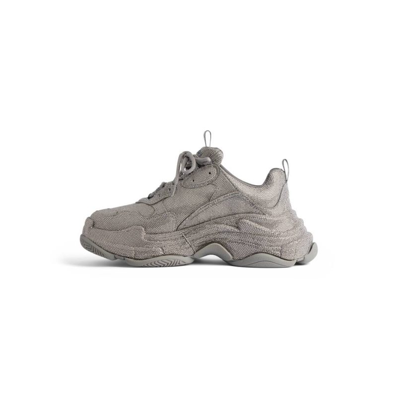 Womens Triple S Sneaker With Rhinestones  in Dark Grey - Image 5