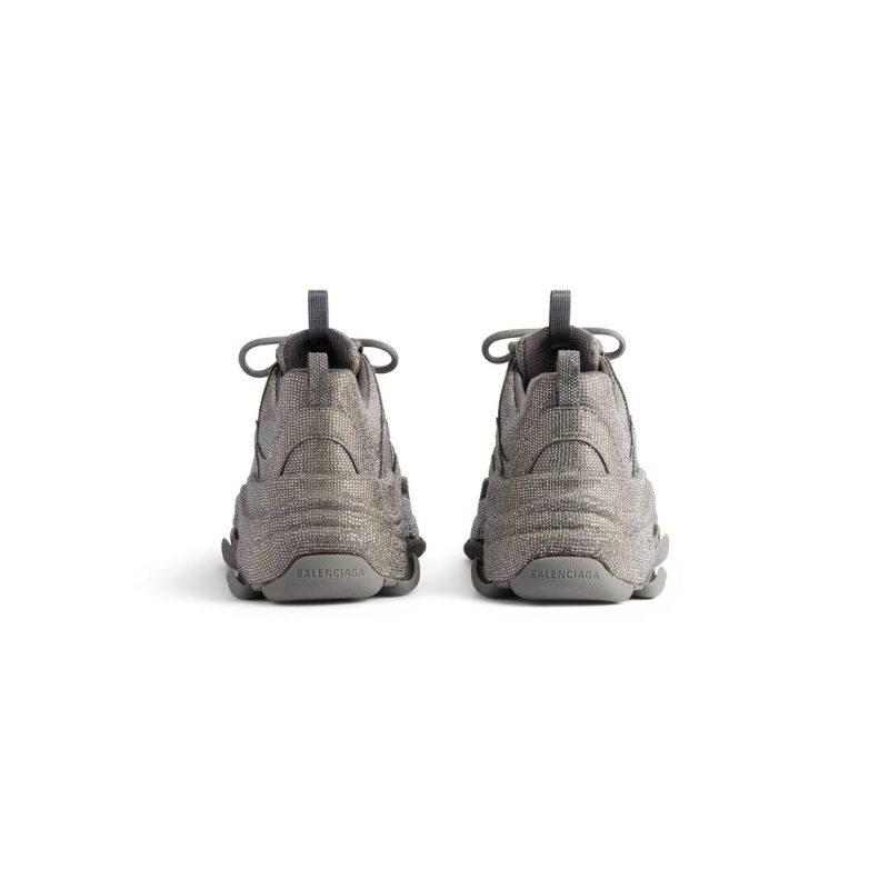 Womens Triple S Sneaker With Rhinestones  in Dark Grey - Image 6