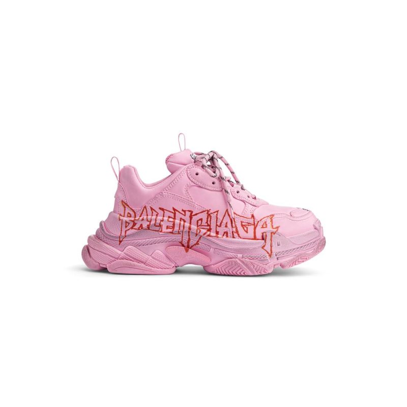 Womens Triple S Sneaker Diy Metal  in Pink/black/red