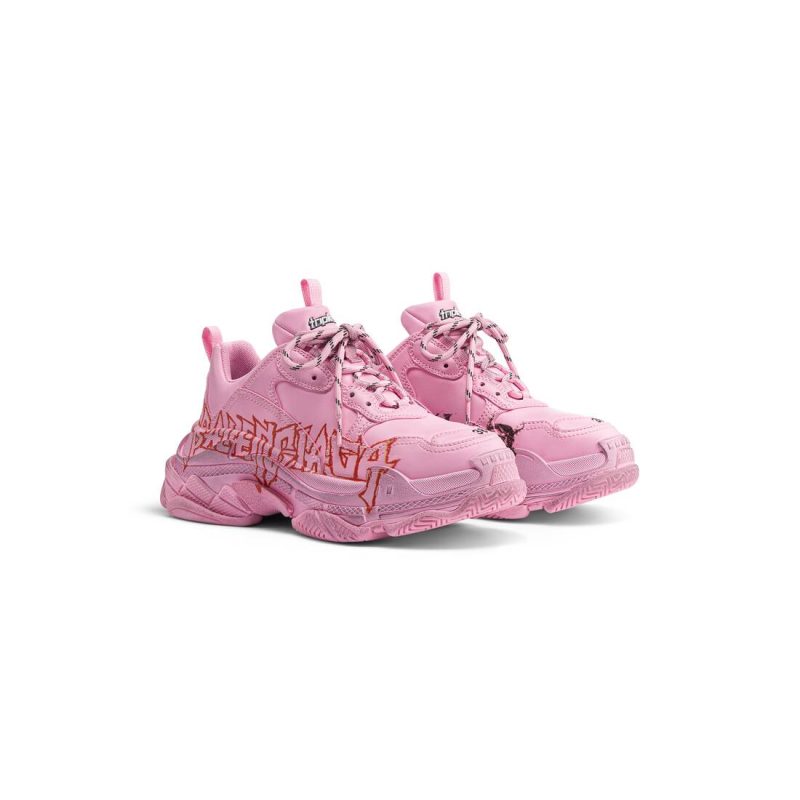 Womens Triple S Sneaker Diy Metal  in Pink/black/red - Image 2