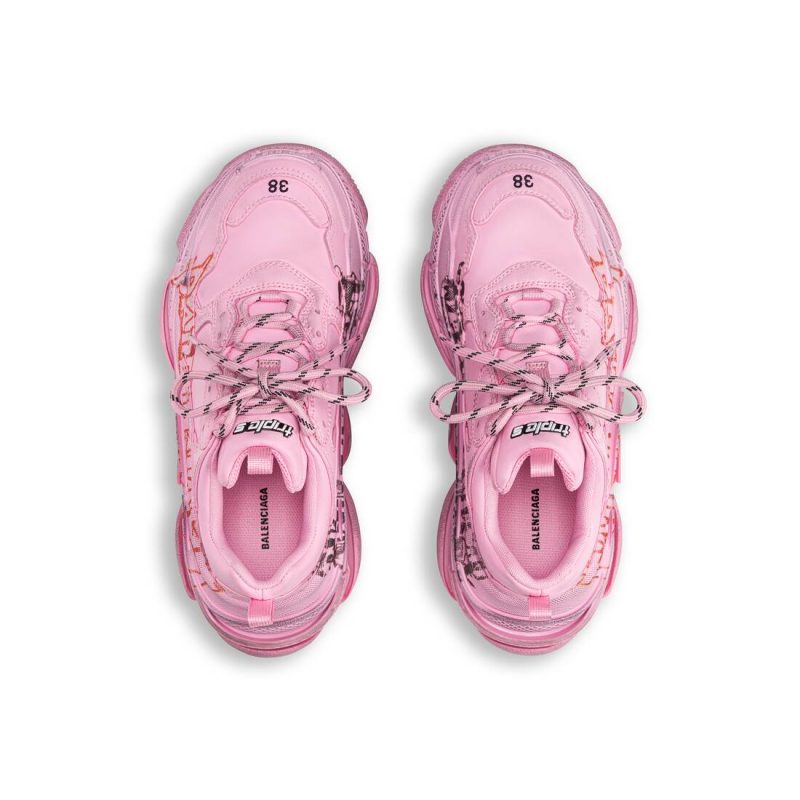 Womens Triple S Sneaker Diy Metal  in Pink/black/red - Image 7