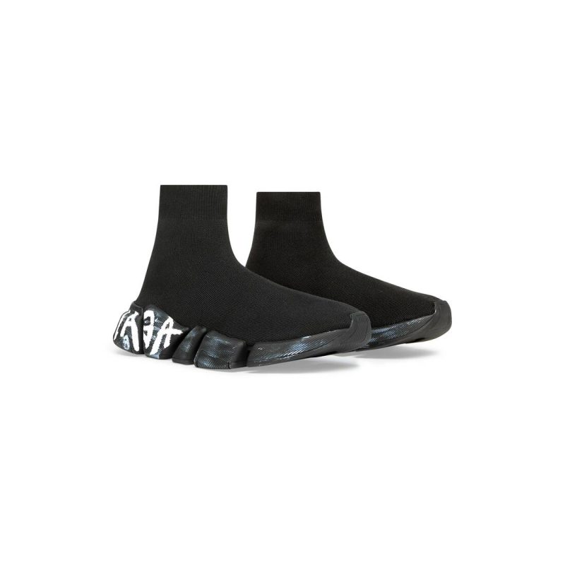 Mens Speed 2.0 Graffiti Recycled Knit Sneaker  in Black - Image 2