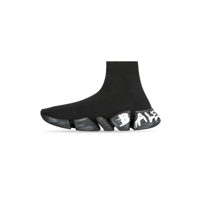 Mens Speed 2.0 Graffiti Recycled Knit Sneaker  in Black - Image 5