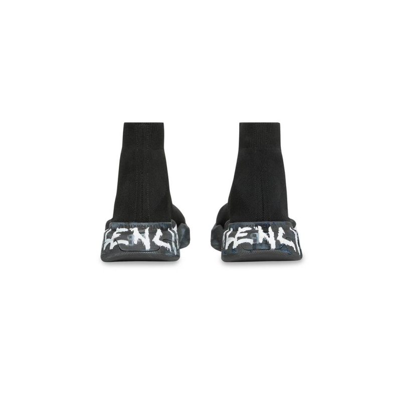 Mens Speed 2.0 Graffiti Recycled Knit Sneaker  in Black - Image 6