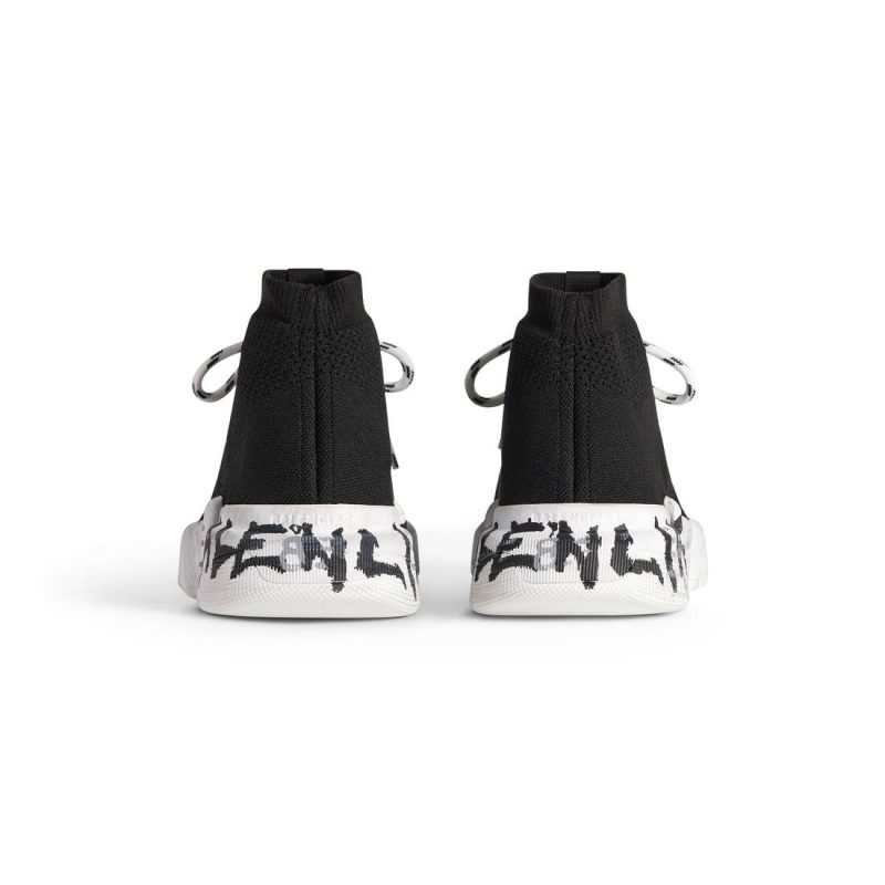 Mens Speed 2.0 Lace-up Graffiti Recycled Knit Sneaker  in Black - Image 6