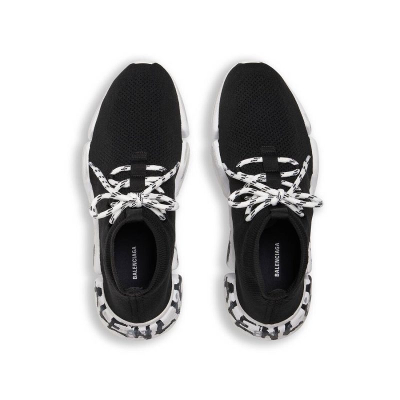 Mens Speed 2.0 Lace-up Graffiti Recycled Knit Sneaker  in Black - Image 7