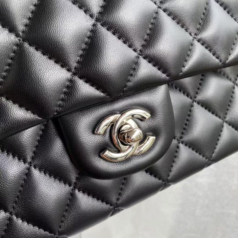 Chanel Classic 11.12 Handbag Silver Hardware - Image 4