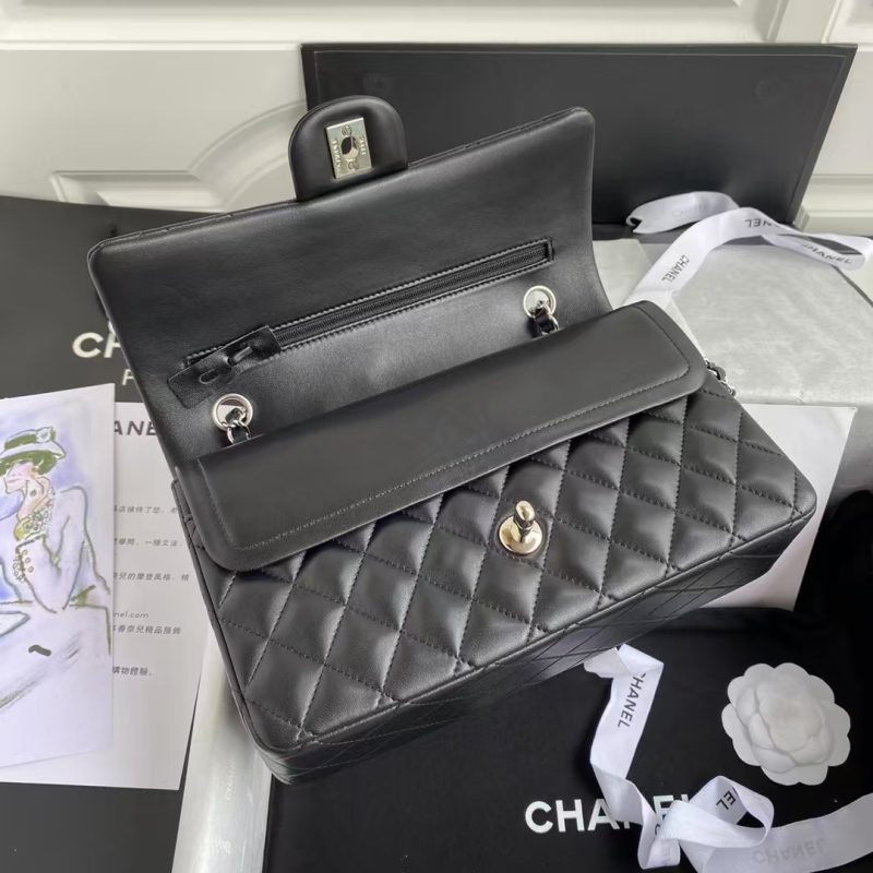 Chanel Classic 11.12 Handbag Silver Hardware - Image 3