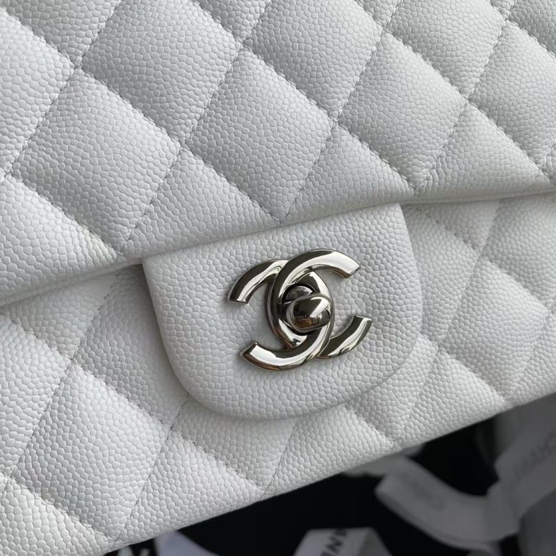 Chanel Classic 11.12 Handbag Silver Hardware - Image 4