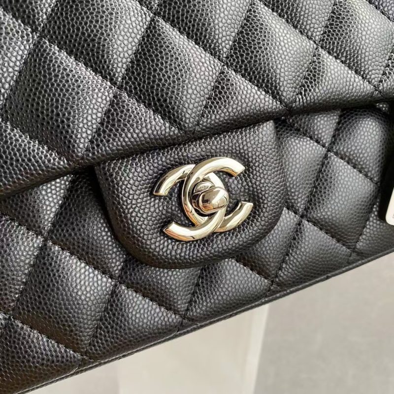 Chanel Classic 11.12 Handbag Caviar Silver Hardware - Image 3
