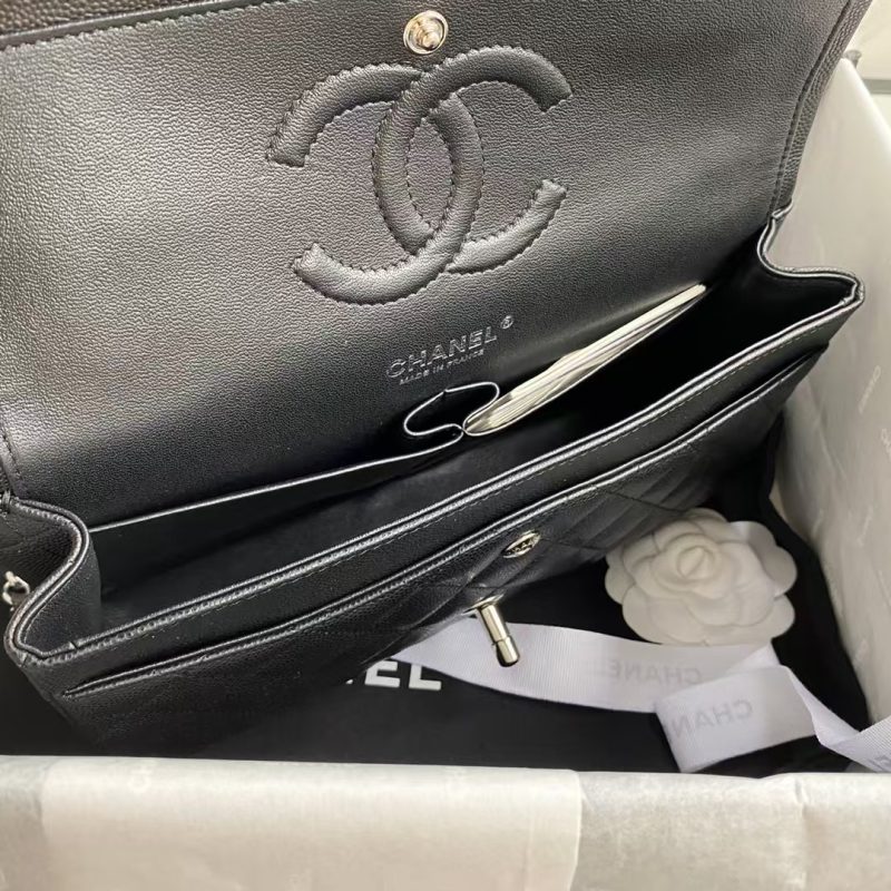 Chanel Classic 11.12 Handbag Caviar Silver Hardware - Image 6