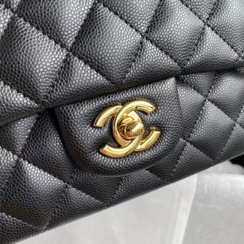 Chanel Classic 11.12 Handbag Caviar Gold Hardware - Image 3