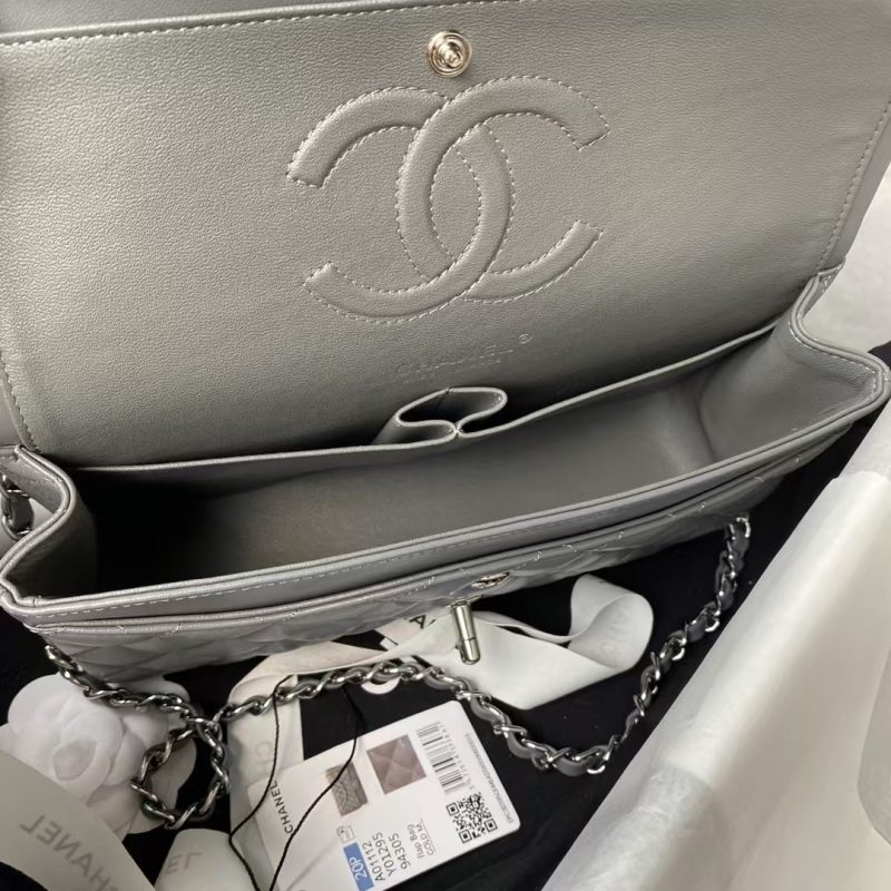 Chanel Classic 11.12 Handbag Silver Hardware - Image 5