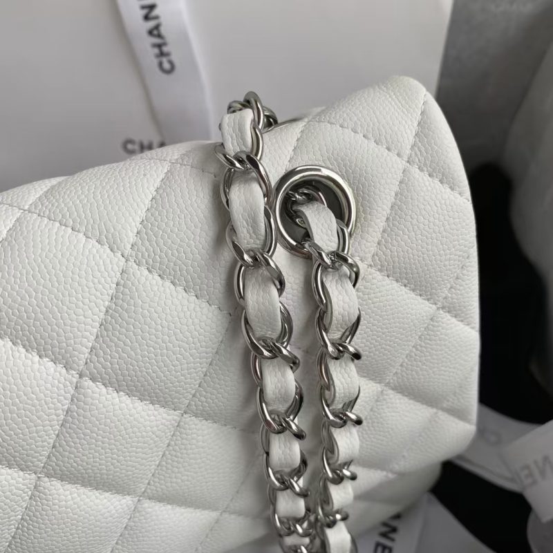 Chanel Classic 11.12 Handbag Caviar Silver Hardware - Image 3
