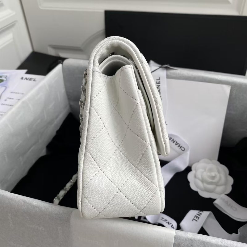 Chanel Classic 11.12 Handbag Caviar Silver Hardware - Image 4