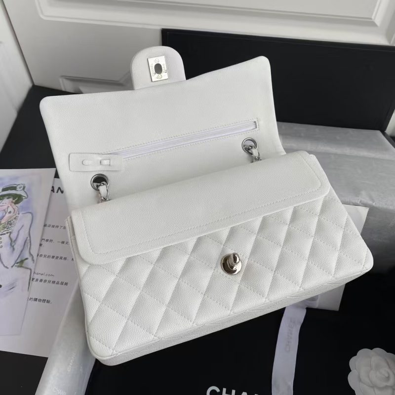 Chanel Classic 11.12 Handbag Caviar Silver Hardware - Image 5