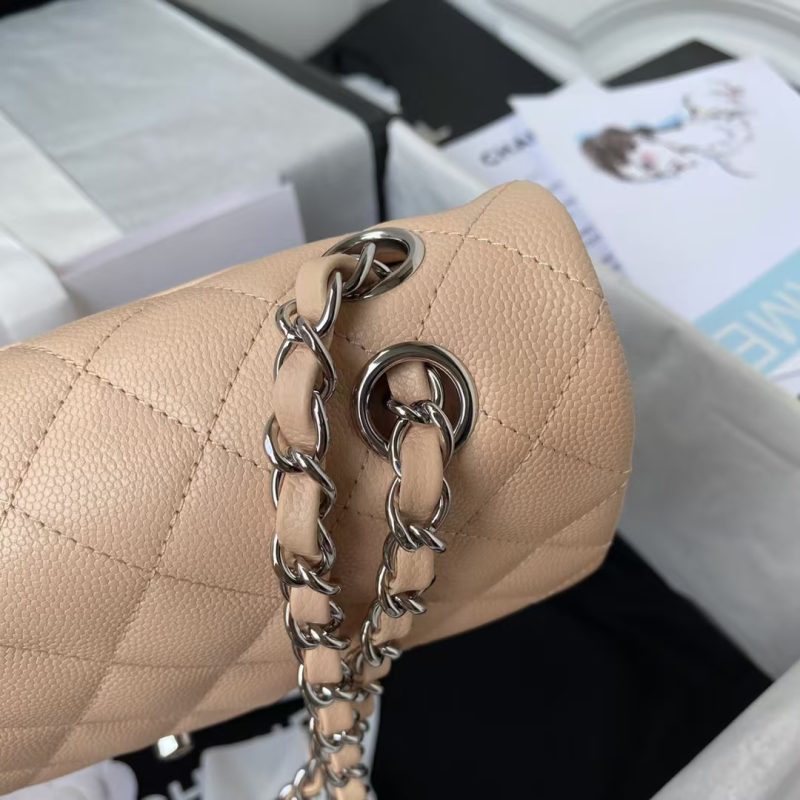 Chanel Small Classic Handbag Caviar Silver Hardware - Image 4