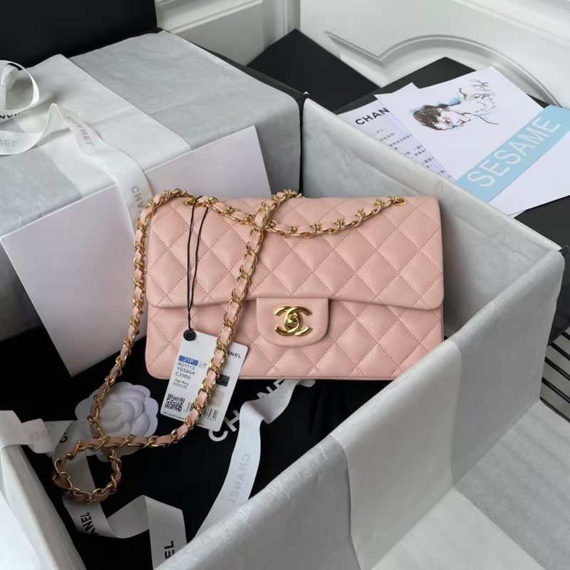 Chanel Small Classic Handbag Caviar Gold Hardware