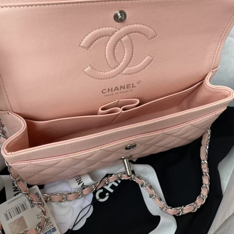 Chanel Small Classic Handbag Caviar Silver Hardware - Image 6