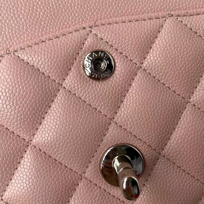 Chanel Small Classic Handbag Caviar Silver Hardware - Image 7