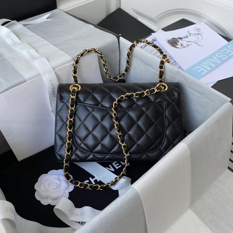 Chanel Small Classic Handbag Caviar Gold Hardware - Image 2