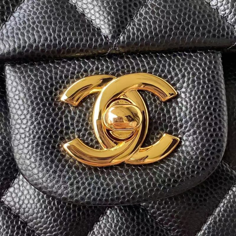 Chanel Small Classic Handbag Caviar Gold Hardware - Image 3