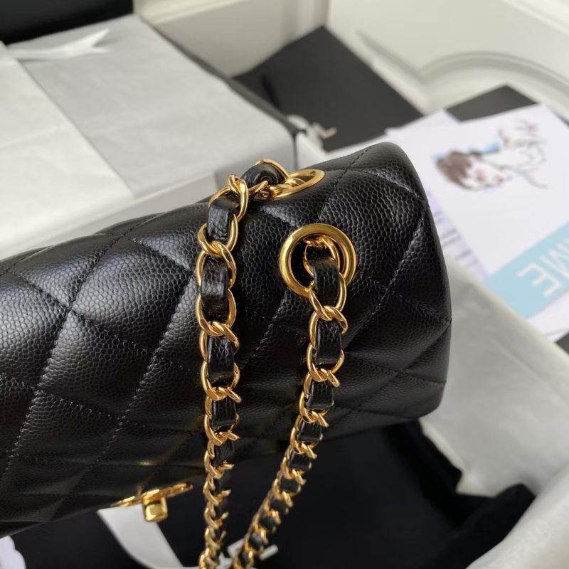 Chanel Small Classic Handbag Caviar Gold Hardware - Image 4