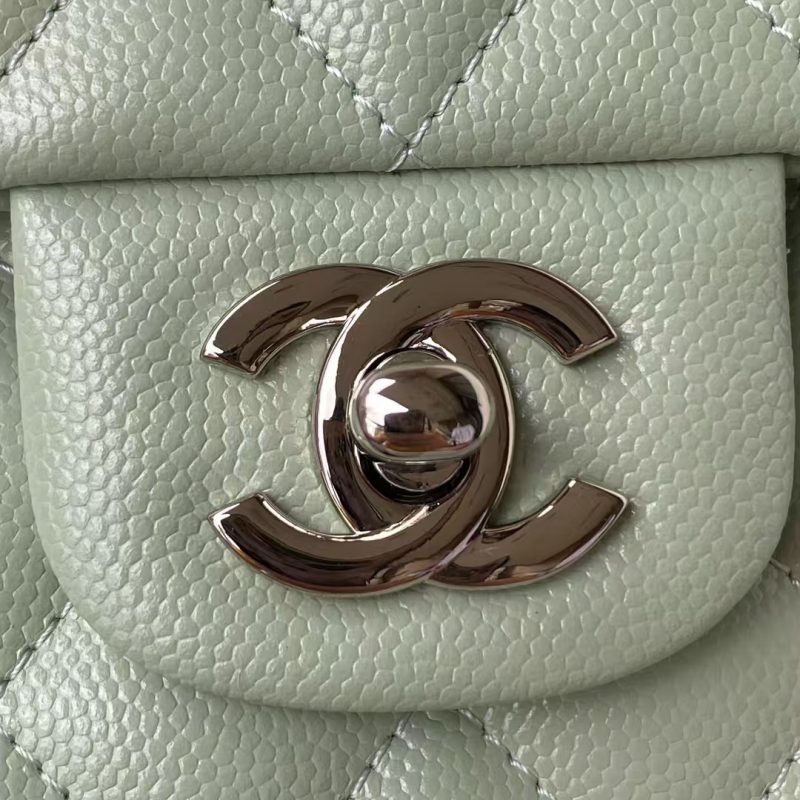 Chanel Small Classic Handbag Caviar Silver Hardware - Image 3