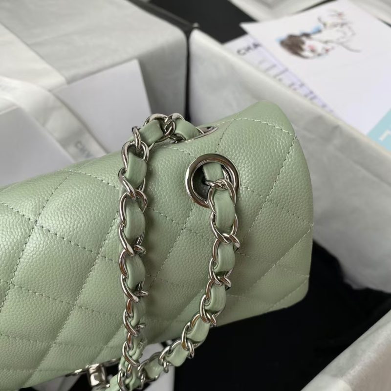 Chanel Small Classic Handbag Caviar Silver Hardware - Image 4