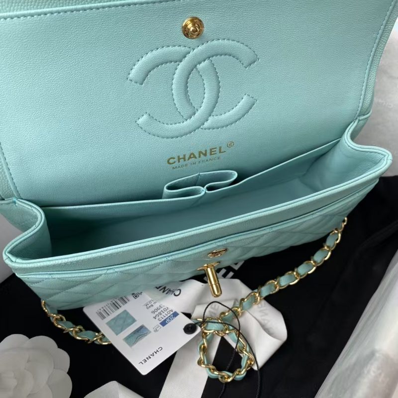 Chanel Small Classic Handbag Caviar Gold Hardware - Image 6