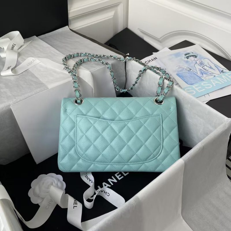 Chanel Small Classic Handbag Caviar Silver Hardware - Image 2
