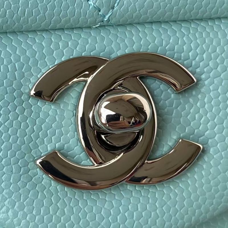 Chanel Small Classic Handbag Caviar Silver Hardware - Image 7