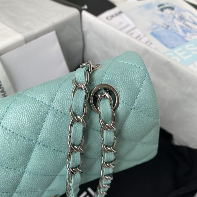 Chanel Small Classic Handbag Caviar Silver Hardware - Image 3