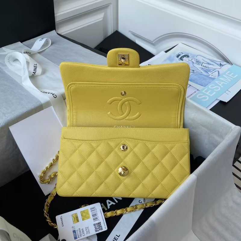 Chanel Small Classic Handbag Caviar Gold Hardware - Image 6