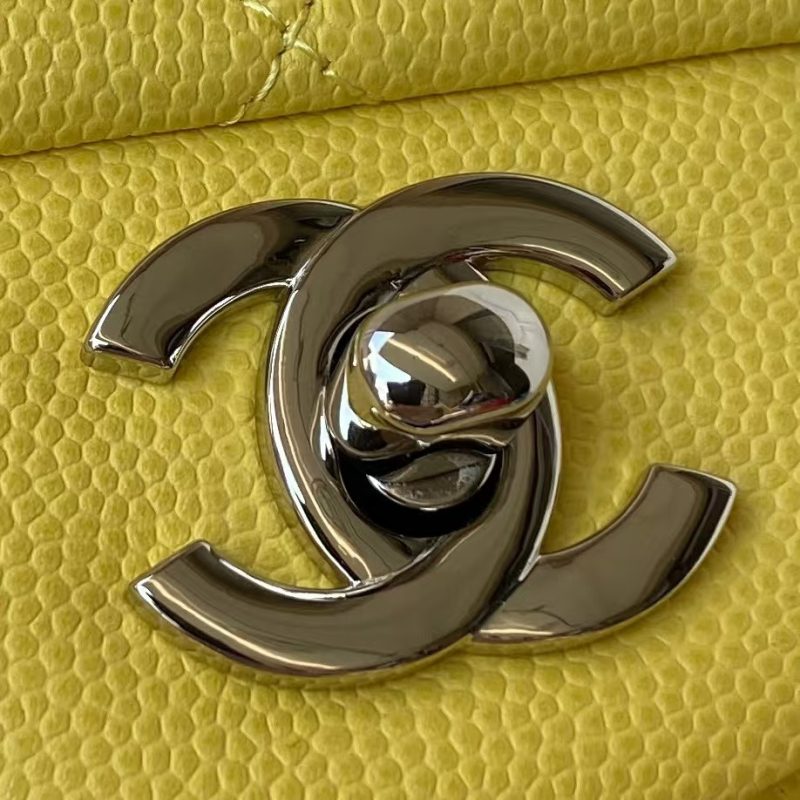 Chanel Small Classic Handbag Caviar Silver Hardware - Image 3
