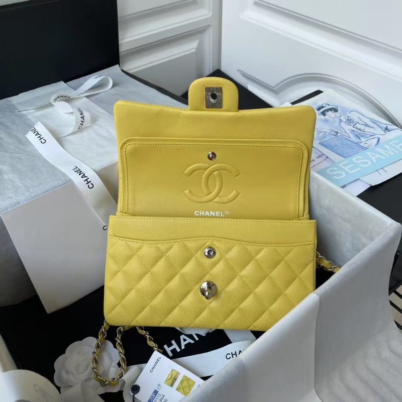 Chanel Small Classic Handbag Caviar Silver Hardware - Image 5