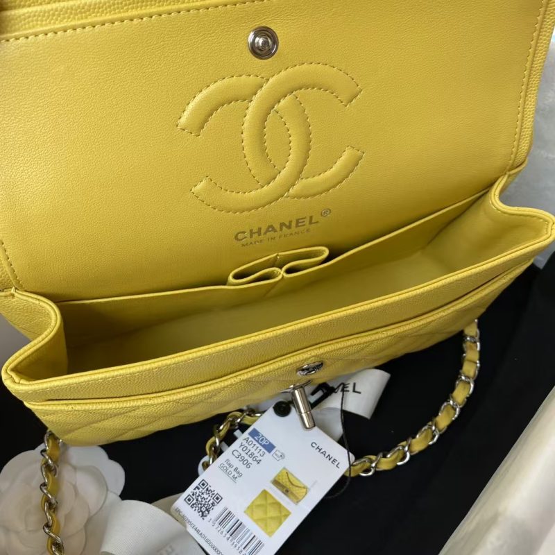 Chanel Small Classic Handbag Caviar Silver Hardware - Image 6